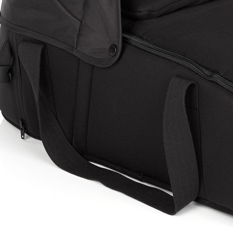 Landou portabil, Jane, Montare in carucior, Cu manere, Cu salteluta 95% materiale reciclate cu protectie UPF50, 67x29.5x43 cm, 0-9 Kg, Cold Black - gogobaby.ro