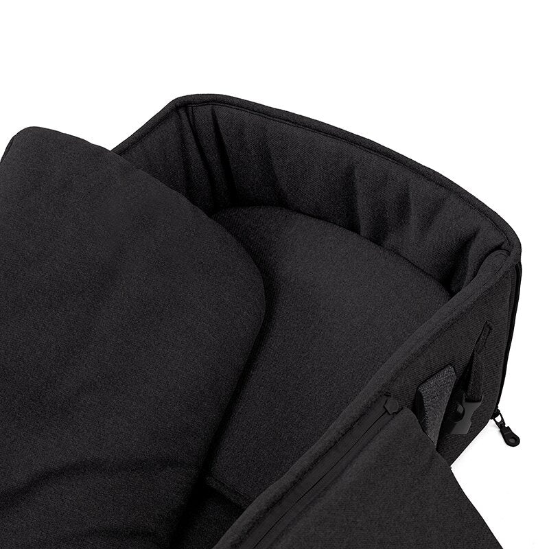 Landou portabil, Jane, Montare in carucior, Cu manere, Cu salteluta 95% materiale reciclate cu protectie UPF50, 67x29.5x43 cm, 0-9 Kg, Cold Black - gogobaby.ro