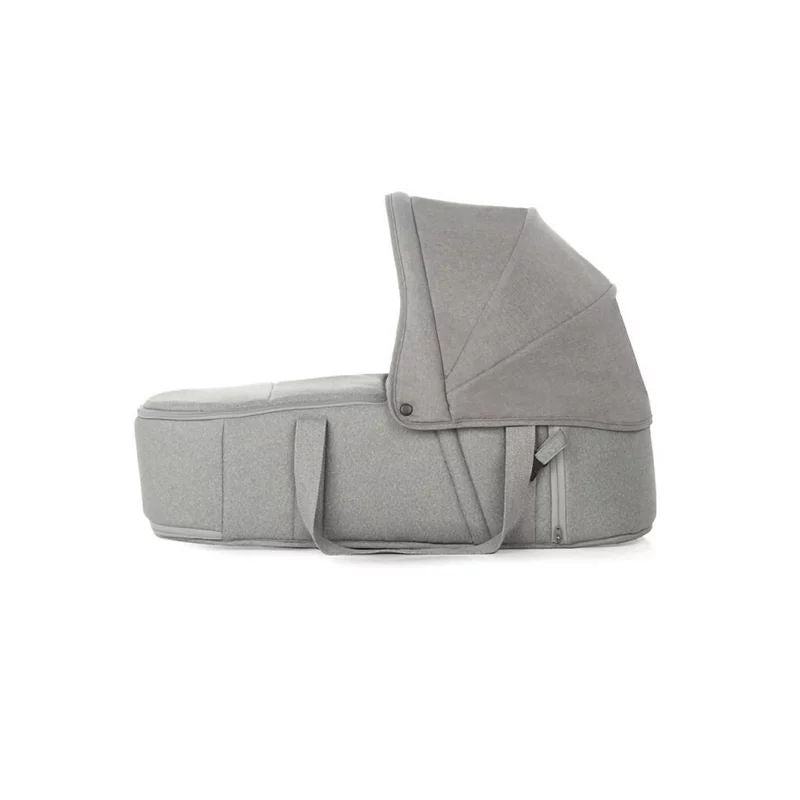 Landou portabil, Jane, Montare in carucior, Cu manere, Cu salteluta 95% materiale reciclate cu protectie UPF50, 67x29.5x43 cm, 0-9 Kg, Dim Grey