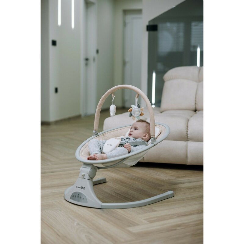 Leagan balansoar, FreeOn, Elite, Cu 12 melodii, 5 viteze de balansare si 3 pozitii de reglare a spatarului, Beige