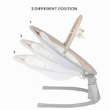 Leagan balansoar, FreeOn, Elite, Cu 12 melodii, 5 viteze de balansare si 3 pozitii de reglare a spatarului, Beige