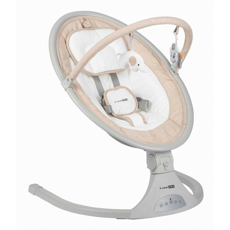 Leagan balansoar, FreeOn, Elite, Cu 12 melodii, 5 viteze de balansare si 3 pozitii de reglare a spatarului, Beige