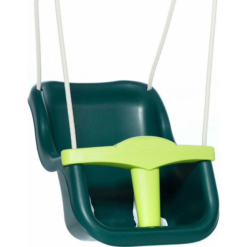 Leagan, Dice, Cu bara in forma de T, Cu sfoara impletita, Ajustabil pe inaltime pana la 250 cm, Include curea de siguranta, 9-36 luni, Dark Green - gogobaby.ro
