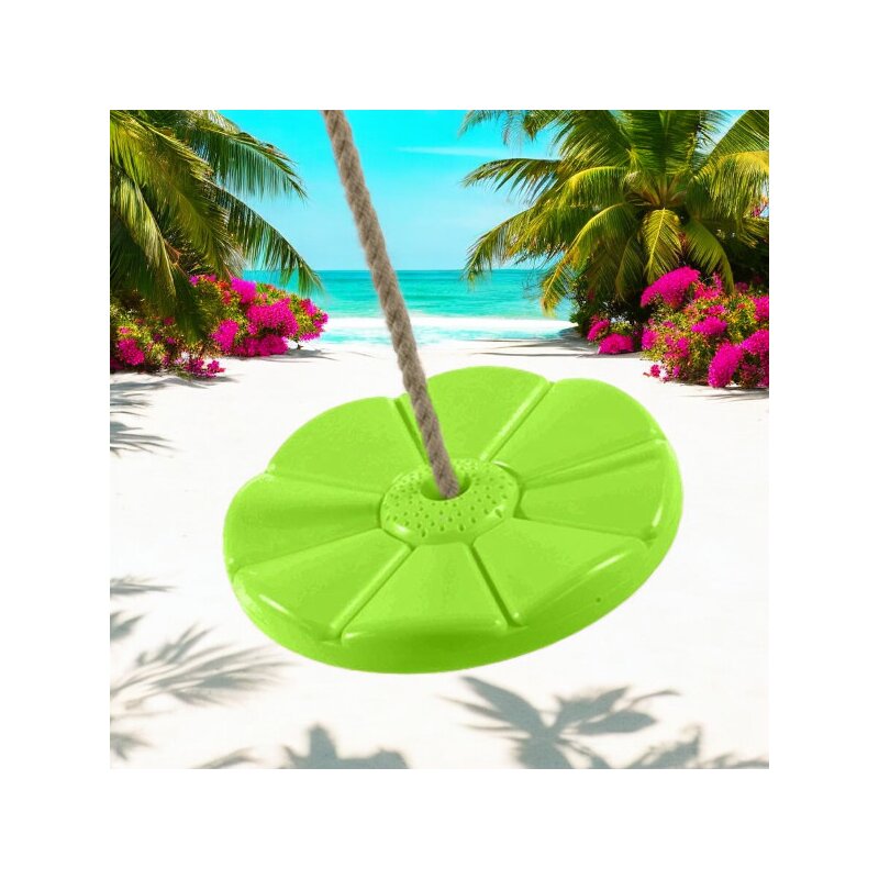 Leagan, Dice, Monkey Swing, Rotund, Cu franghie PP, Cu inaltime reglabila pana la 240 cm, 3 ani+, Limegreen - gogobaby.ro