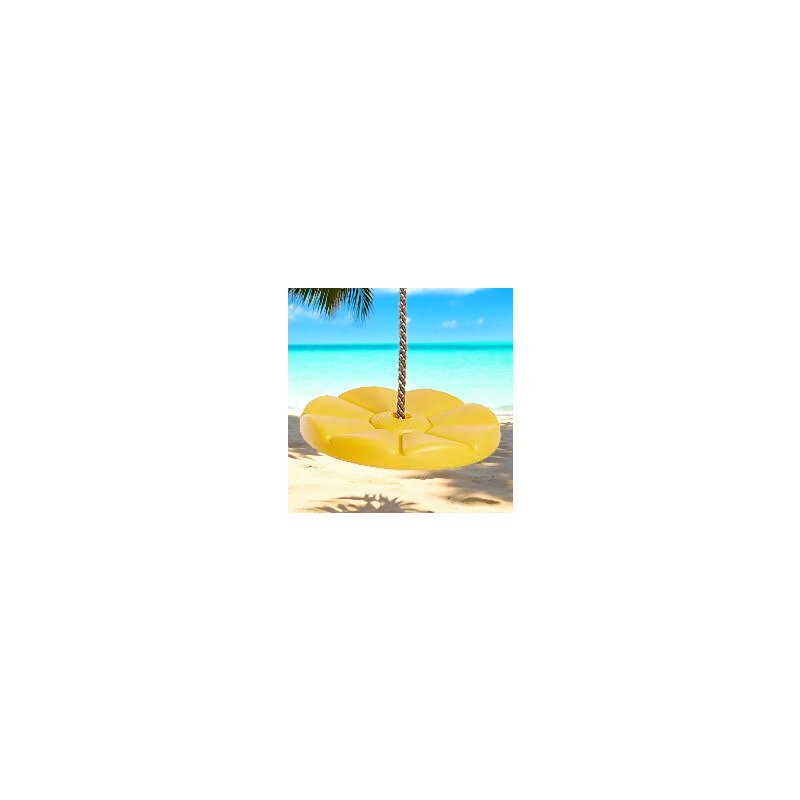 Leagan, Dice, Monkey Swing, Rotund, Cu franghie PP, Cu inaltime reglabila pana la 240 cm, 3 ani+, Yellow - gogobaby.ro