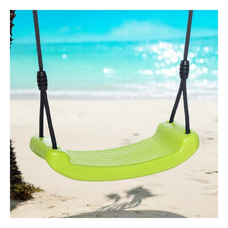 Leagan, Dice, Swing Seat, Fara spatar, Cu franghie PP, Cu inaltime reglabila pana la 240 cm, Pana la 70 kg, 3 ani+, Limegreen