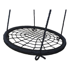 Leagan, Dice, Tip cuib, Diametru 100 cm, Ajustabil pe inaltime pana 240 cm, Din sfoara impletita PP de 16 mm, Pana la 150 kg, Conform cu EN 71-1 2 3 8, 3-6 ani, Black