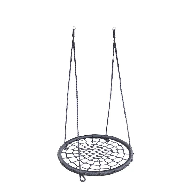 Leagan, Dice, Tip cuib, Diametru 100 cm, Ajustabil pe inaltime pana 240 cm, Din sfoara impletita PP de 16 mm, Pana la 150 kg, Conform cu EN 71-1 2 3 8, 3-6 ani, Black
