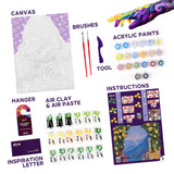 Set pictura si modelare 3D cu argila usoara, 30*40 cm - Lemon weekend