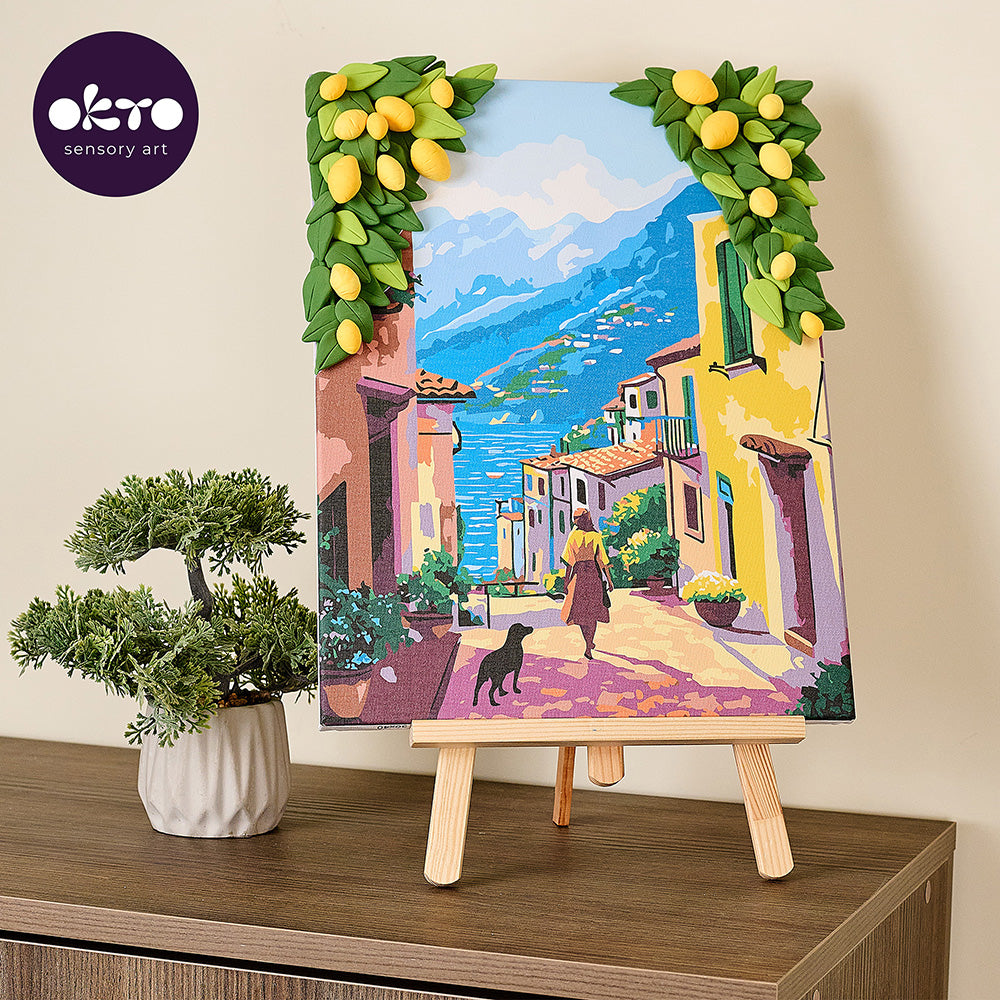 Set pictura si modelare 3D cu argila usoara, 30*40 cm - Lemon weekend - gogobaby.ro
