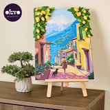Set pictura si modelare 3D cu argila usoara, 30*40 cm - Lemon weekend