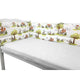Lenjerie patut 3 piese, Qmini, Pentru patut 120x60 cm, Cu protectie laterala, Din bumbac certificat Oeko Tex Standard 100, Fox on bikes Natural