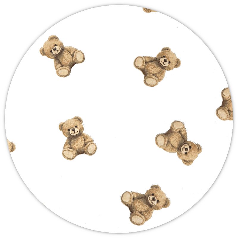 Lenjerie patut 3 piese, Qmini, Pentru patut 120x60 cm, Cu protectie laterala, Din bumbac certificat Oeko Tex Standard 100, Teddy Toys