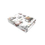 Lenjerie patut cu 3 piese, MimiNu, Cu cearceaf 120x60 cm, Din bumbac certificat Oeko Tex Standard 100, Cu pilota si husa pilota, 135x100 cm, Design, Cars Grey