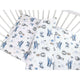 Lenjerie patut cu 3 piese, MimiNu, Cu cearceaf 120x60 cm, Pilota, Pernuta, Din bumbac certificat Oeko Tex Standard 100, Blue Plane