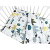 Lenjerie patut cu 3 piese, MimiNu, Cu cearceaf 120x60 cm, Pilota, Pernuta, Din bumbac certificat Oeko Tex Standard 100, Childrens Journey Grey