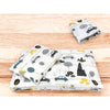 Lenjerie patut cu 3 piese, MimiNu, Cu cearceaf 120x60 cm, Pilota, Pernuta, Din bumbac certificat Oeko Tex Standard 100, Childrens Journey Grey