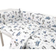 Lenjerie patut cu 3 piese, MimiNu, Pentru patut 120x60 cm, Cu protectie laterala, Din bumbac certificat Oeko Tex Standard 100, Blue Plane