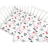 Lenjerie patut cu 3 piese, MimiNu, Pentru patut 120x60 cm, Cu protectie laterala, Din bumbac certificat Oeko Tex Standard 100, Fox