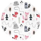 Lenjerie patut cu 3 piese, MimiNu, Pentru patut 120x60 cm, Cu protectie laterala, Din bumbac certificat Oeko Tex Standard 100, Fox