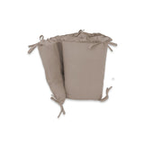 Lenjerie patut cu 3 piese, MimiNu, Pentru patut 120x60 cm, Cu volanase, Cu protectie laterala, Din bumbac certificat Oeko Tex Standard 100, Colectia Royal, Mocha