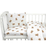 Lenjerie patut cu 3 piese, Qmini, Aurora, Pentru co-sleeper, Din bumbac certificat Oeko Tex Standard 100, Teddy Toys