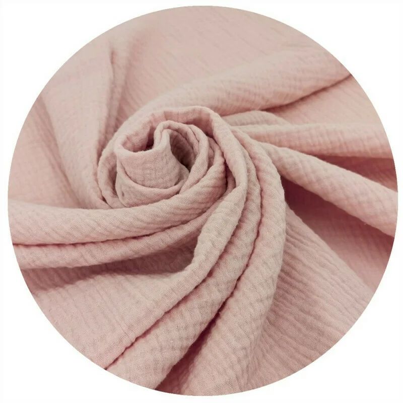 Lenjerie patut cu 3 piese, Qmini, Aurora, Pentru co-sleeper, Din muselina dubla, Material certificat Oeko Tex Standard 100, Powder Pink