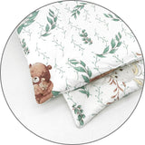 Lenjerie patut cu 5 piese, MimiNu, Cu cearceaf 120x60 cm, Pilota, Pernuta, 2 aparatori, Din bumbac certificat Oeko Tex Standard 100, Lulu Natural