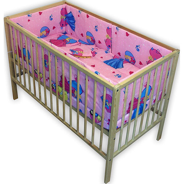 Lenjerie patut Hubners Princess 5 piese roz - gogobaby.ro