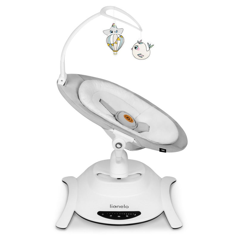 Balansoar, Lionelo, Bella, Multifunctional, Electric, Scaun reglabil, Ecran tactil si telecomanda, 6 miscari unice, 5 viteze, Cu melodii, Gri - gogobaby.ro