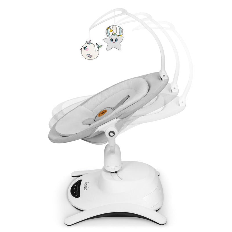 Balansoar, Lionelo, Bella, Multifunctional, Electric, Scaun reglabil, Ecran tactil si telecomanda, 6 miscari unice, 5 viteze, Cu melodii, Gri - gogobaby.ro