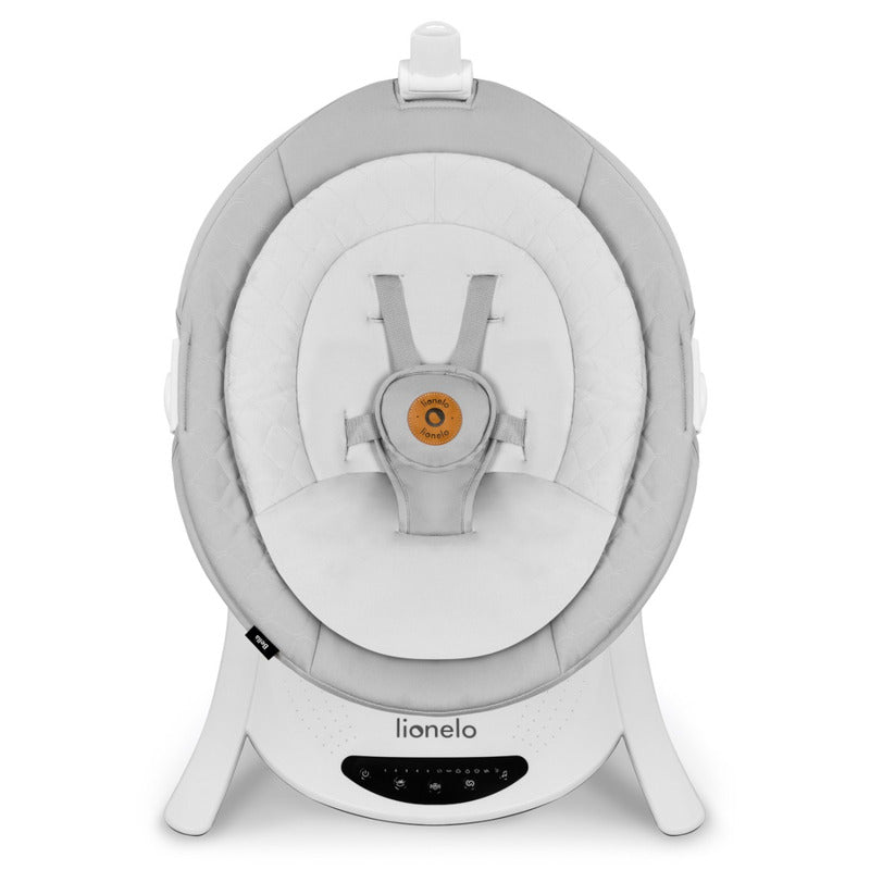 Balansoar, Lionelo, Bella, Multifunctional, Electric, Scaun reglabil, Ecran tactil si telecomanda, 6 miscari unice, 5 viteze, Cu melodii, Gri