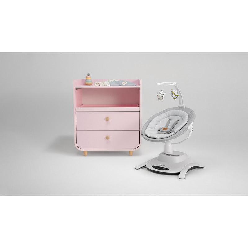 Balansoar, Lionelo, Bella, Multifunctional, Electric, Scaun reglabil, Ecran tactil si telecomanda, 6 miscari unice, 5 viteze, Cu melodii, Gri