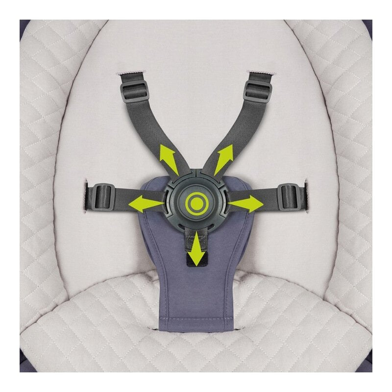 Balansoar si sezlong, Lionelo, Ralf, 2 in 1, Electric, Cu telecomanda si cablu USB, Cu miscare laterala de balansare si 5 niveluri diferite de viteza, Cu 12 melodii, Gri Grafit - gogobaby.ro