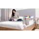 Protectie laterala pat, Lionelo, Eva, Cu buzunar accesorii, 150x35 cm, Conform cu standardul european de securitate BS7072, Bej