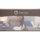 Protectie laterala pat, Lionelo, Eva, Cu buzunar accesorii, 150x35 cm, Conform cu standardul european de securitate BS7072, Bej