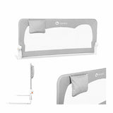Protectie laterala pat, Lionelo, Hanna, Cu buzunar accesorii, 150x66 cm, Conform cu standardul european de securitate BS7072, Gri
