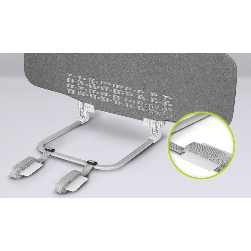Protectie laterala pat, Lionelo, Lora, Pliabila, Sistem de blocare StandSafe, Geanta de transport inclusa, 105 x 45 cm, Gri - gogobaby.ro