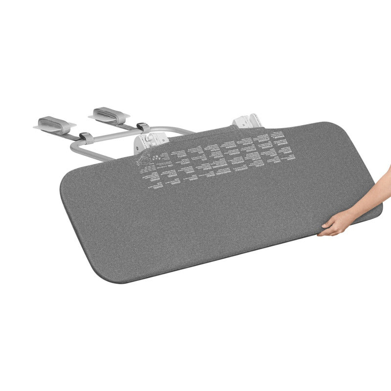 Protectie laterala pat, Lionelo, Lora, Pliabila, Sistem de blocare StandSafe, Geanta de transport inclusa, 105 x 45 cm, Gri - gogobaby.ro