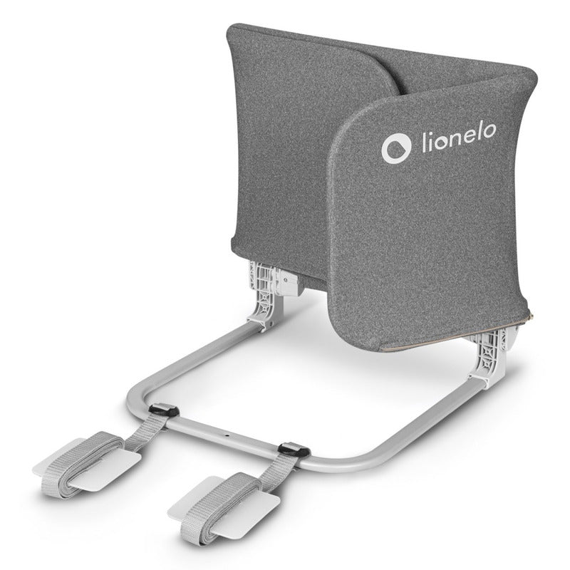 Protectie laterala pat, Lionelo, Lora, Pliabila, Sistem de blocare StandSafe, Geanta de transport inclusa, 105 x 45 cm, Gri - gogobaby.ro