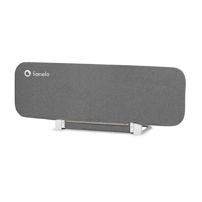 Protectie laterala pat, Lionelo, Lora, Pliabila, Sistem de blocare StandSafe, Geanta de transport inclusa, 105 x 45 cm, Gri