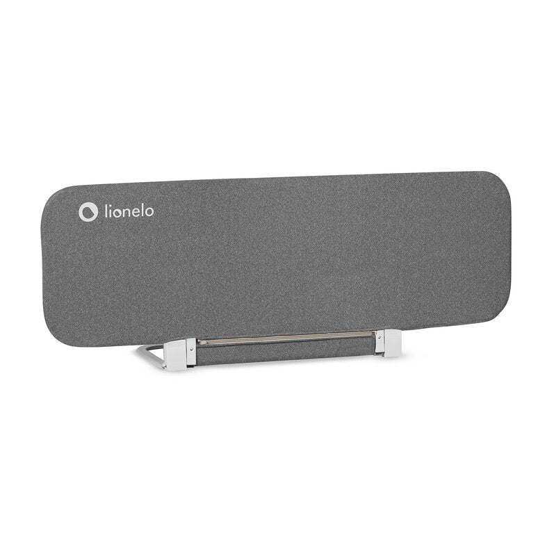Protectie laterala pat, Lionelo, Lora, Pliabila, Sistem de blocare StandSafe, Geanta de transport inclusa, 105 x 45 cm, Gri