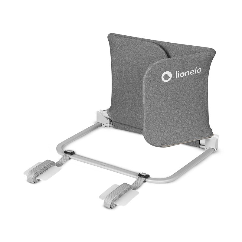 Protectie laterala pat, Lionelo, Lora, Pliabila, Sistem de blocare StandSafe, Geanta de transport inclusa, 105 x 45 cm, Gri