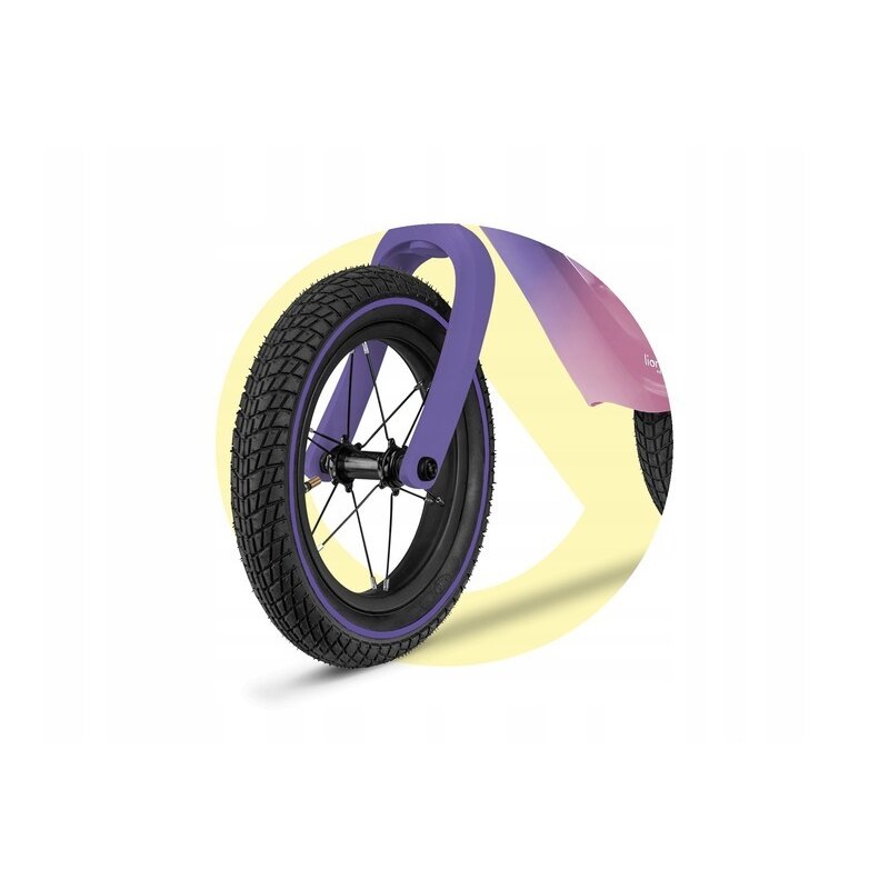 Bicicleta fara pedale, Lionelo, Bart Air, Usoara, Cu roti gonflabile, Cu cadru din magneziu, Cu ghidon si sa reglabile, Greutate 3.8 Kg, 12 inch, Conform cu standardul european de securitate EN71, Pink Violet - gogobaby.ro
