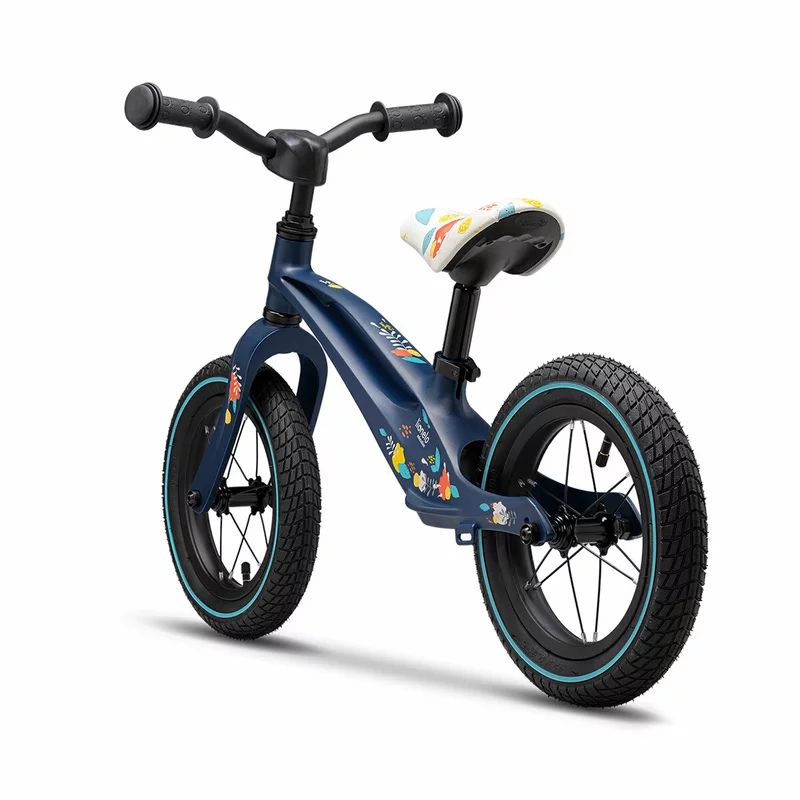 Bicicleta fara pedale, Lionelo, Bart Air, Usoara, Cu roti gonflabile, Cu cadru din magneziu, Cu ghidon si sa reglabile, Greutate 3.8 Kg, 12 inch, Conform cu standardul european de securitate EN71, Albastru