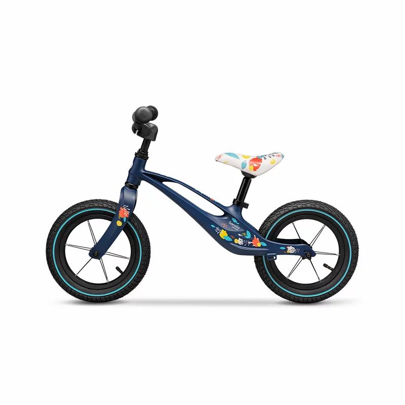 Bicicleta fara pedale, Lionelo, Bart Air, Usoara, Cu roti gonflabile, Cu cadru din magneziu, Cu ghidon si sa reglabile, Greutate 3.8 Kg, 12 inch, Conform cu standardul european de securitate EN71, Albastru