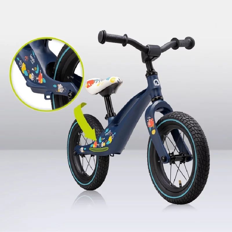 Bicicleta fara pedale, Lionelo, Bart Air, Usoara, Cu roti gonflabile, Cu cadru din magneziu, Cu ghidon si sa reglabile, Greutate 3.8 Kg, 12 inch, Conform cu standardul european de securitate EN71, Albastru
