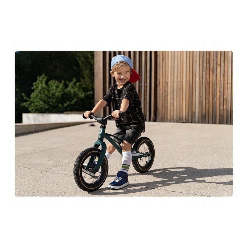 Bicicleta fara pedale, Lionelo, Bart Air, Usoara, Cu roti gonflabile, Cu cadru din magneziu, Cu ghidon si sa reglabile, Greutate 3.8 Kg, 12 inch, Conform cu standardul european de securitate EN71, Green Forest - gogobaby.ro