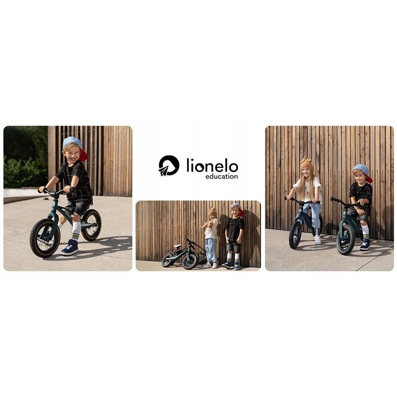 Bicicleta fara pedale, Lionelo, Bart Air, Usoara, Cu roti gonflabile, Cu cadru din magneziu, Cu ghidon si sa reglabile, Greutate 3.8 Kg, 12 inch, Conform cu standardul european de securitate EN71, Green Forest - gogobaby.ro