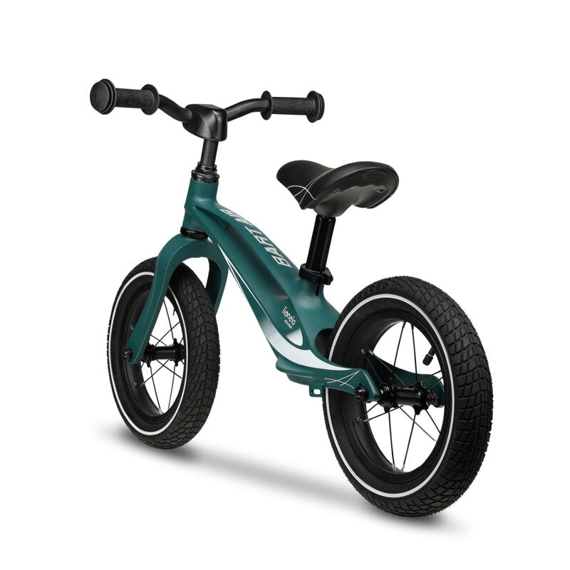 Bicicleta fara pedale, Lionelo, Bart Air, Usoara, Cu roti gonflabile, Cu cadru din magneziu, Cu ghidon si sa reglabile, Greutate 3.8 Kg, 12 inch, Conform cu standardul european de securitate EN71, Green Forest - gogobaby.ro